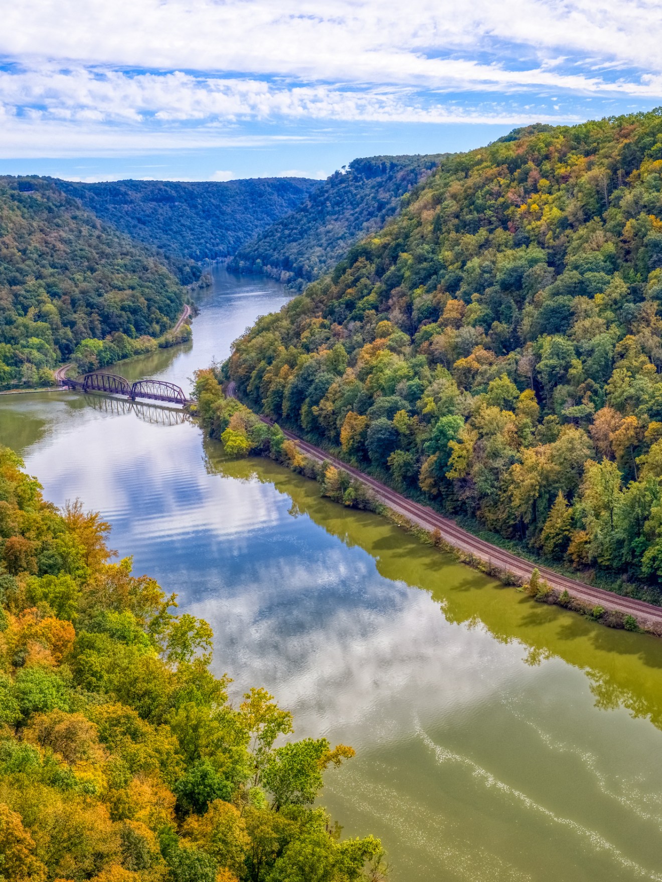 a train going down the river