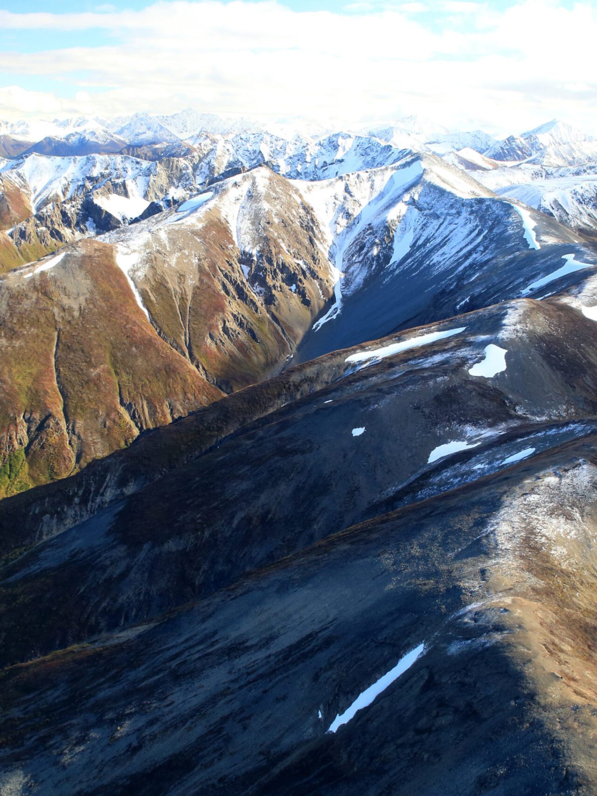 a view of a snow covered mountain