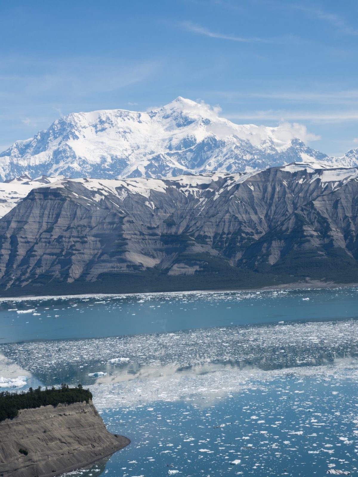a close up of a snow covered mountain